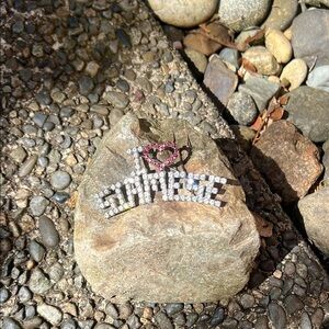 Vintage 'I Love Siamese' Cat Rhinestone Pin / Broach